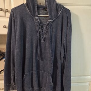Torrid Blue Lace-Up Hoodie